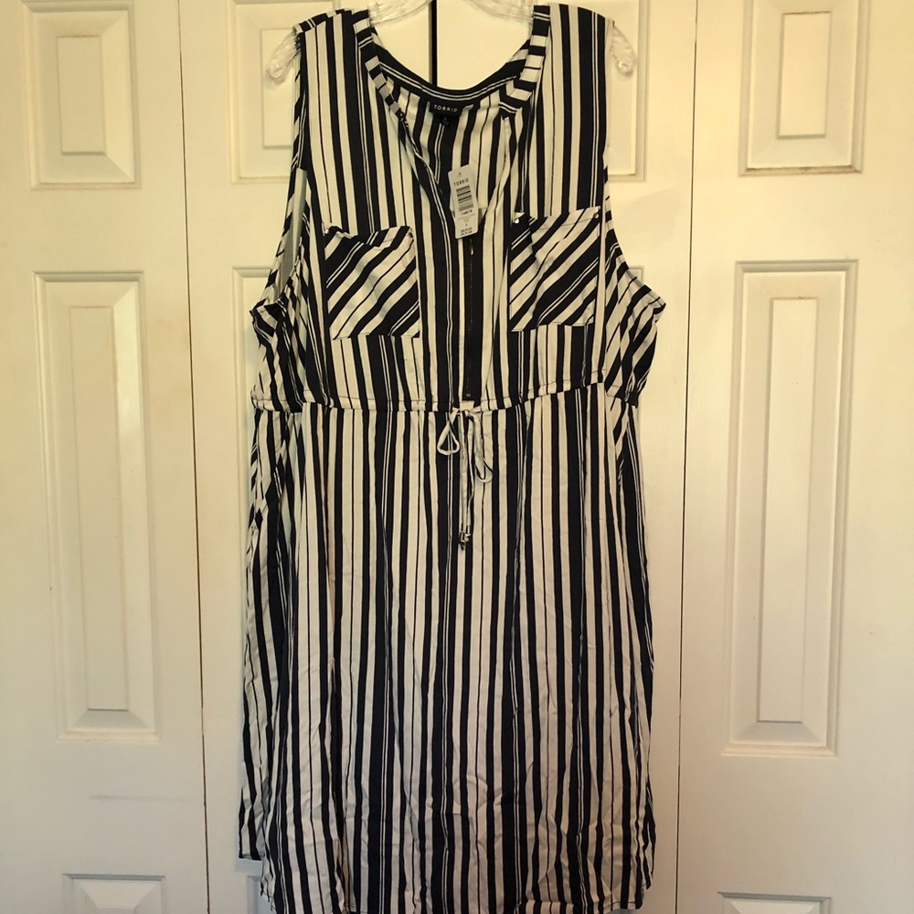 Navy Striped Dress